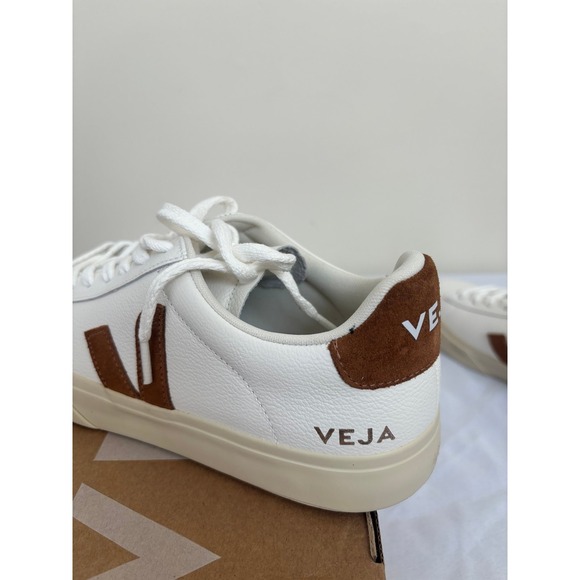 Veja Campo Leather White Cognac Womens Size 10 sneakers new with box - Picture 11 of 11